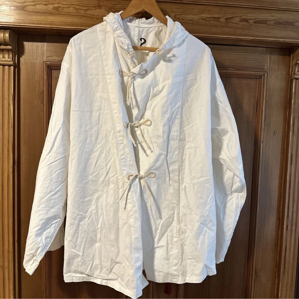White Hooded Toggle Military Jacket 2